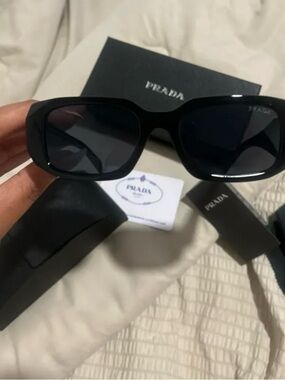 Prada Black Oversized Rectangular Sunglasses